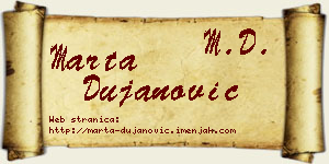 Marta Dujanović vizit kartica